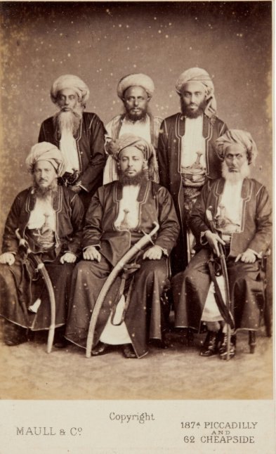 The Zanzibari delegation photographed in London, 1875, by Maull & Co.